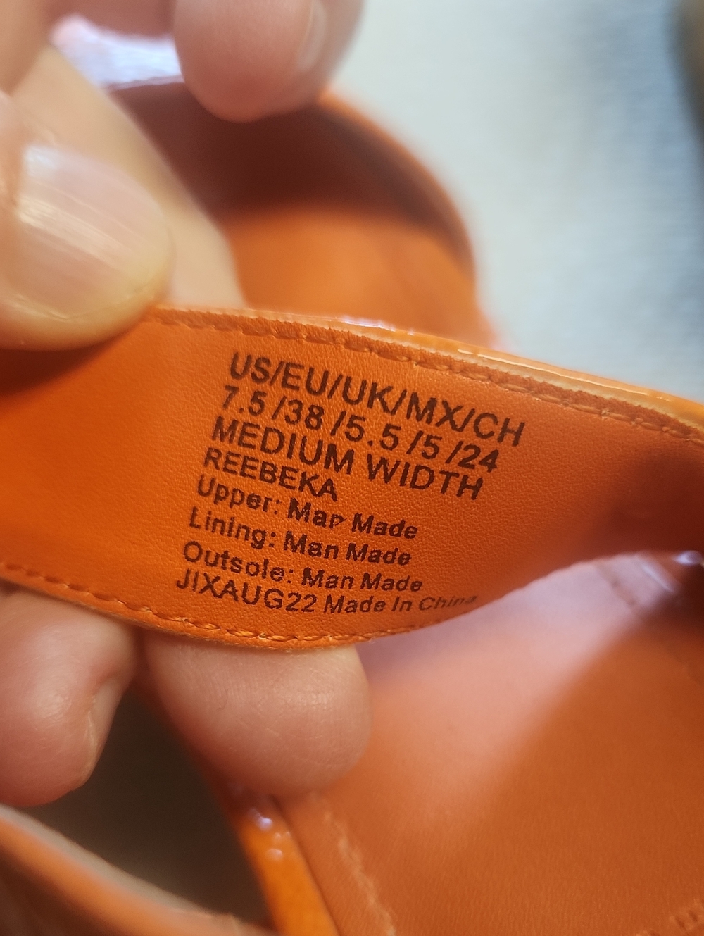 Kenneth Cole Reaction Orange Patent Block Heel Sandals, Women's Size 7.5, GUC - Picture 3 of 9